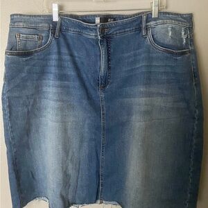 KUT from the Kloth Blue Denim Skirt
